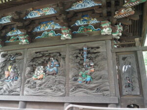 下野國一社八幡宮：本殿の彫刻の写真です。