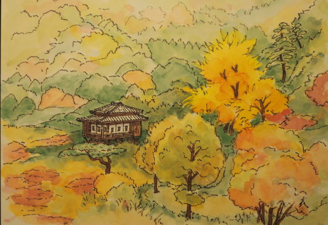 茶室「清心亭」:長島喜一 画の写真です。