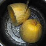冷水で冷やされたそうめんカボチャの写真です。
