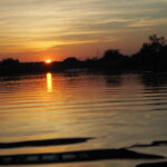 渡良瀬橋の夕日の写真です。