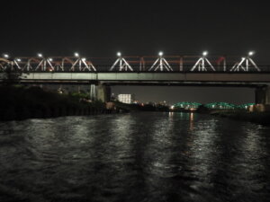 渡良瀬橋の夜景の写真です。