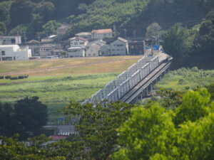 織姫山から望む渡良瀬橋の写真です。