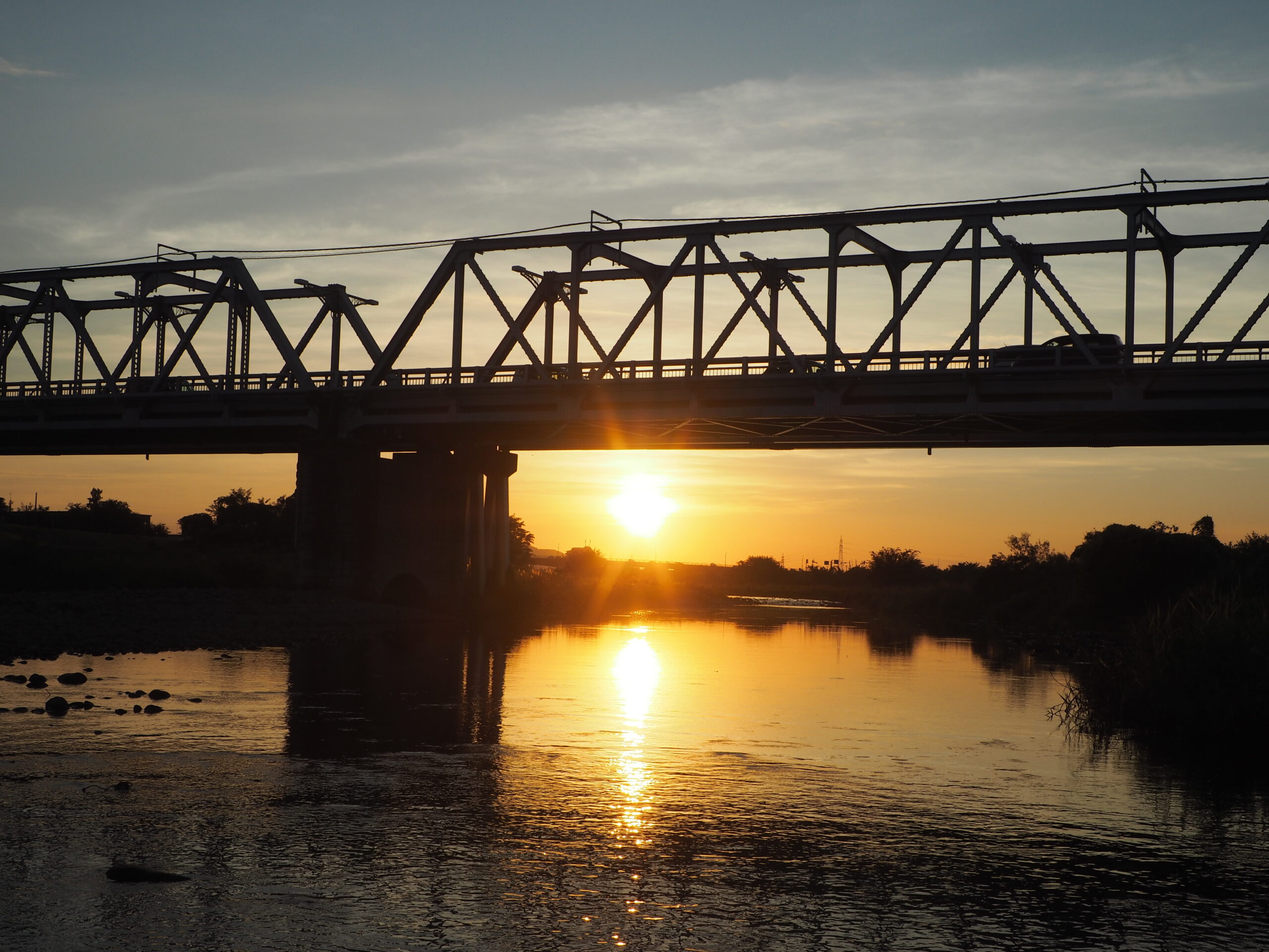 千葉手賀沼の自然を描く,日下賢二「風景」6号号油彩,朝