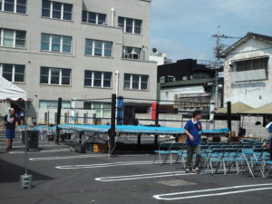 ヤングヤング夏祭り：プロレスリングの写真です。