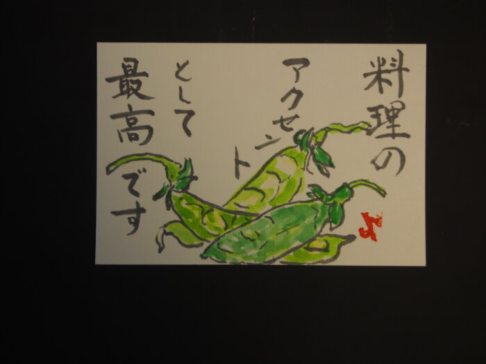 サヤエンドウの絵手紙です。